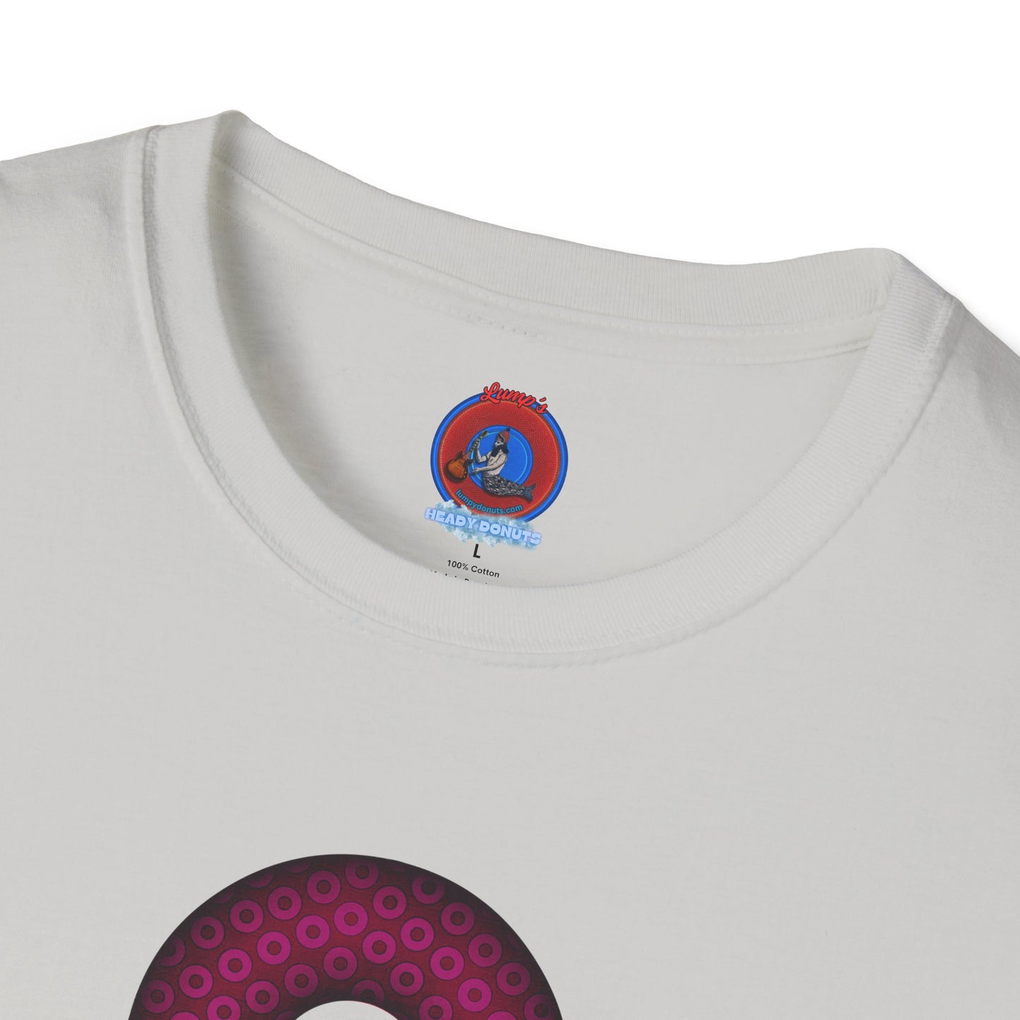 Plain Donuts/Unisex Soft-Style - "Plain Paradoxical Grided Donuts" - dark magenta/burgundy donuts