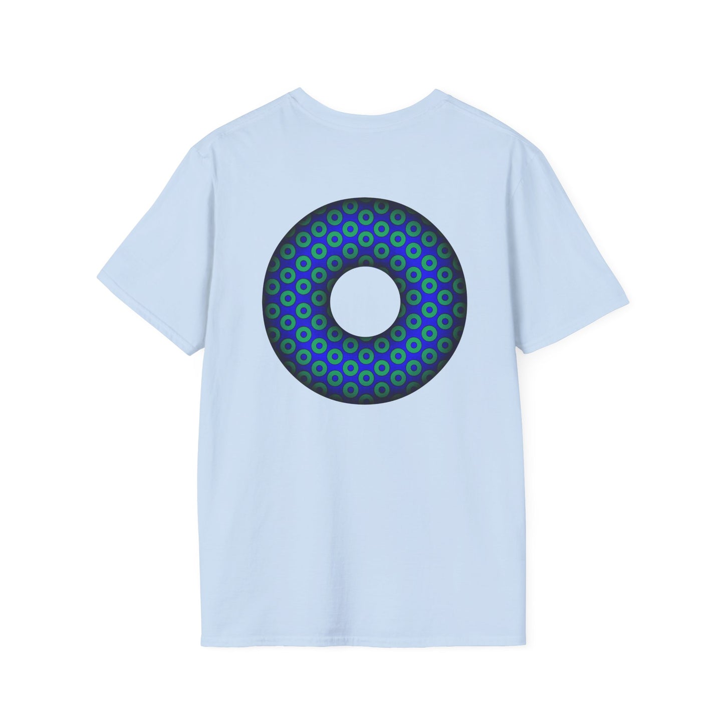 Plain Donuts/Unisex Soft-Style - "Plain Paradoxical Grided Donuts" - light green/blue donuts