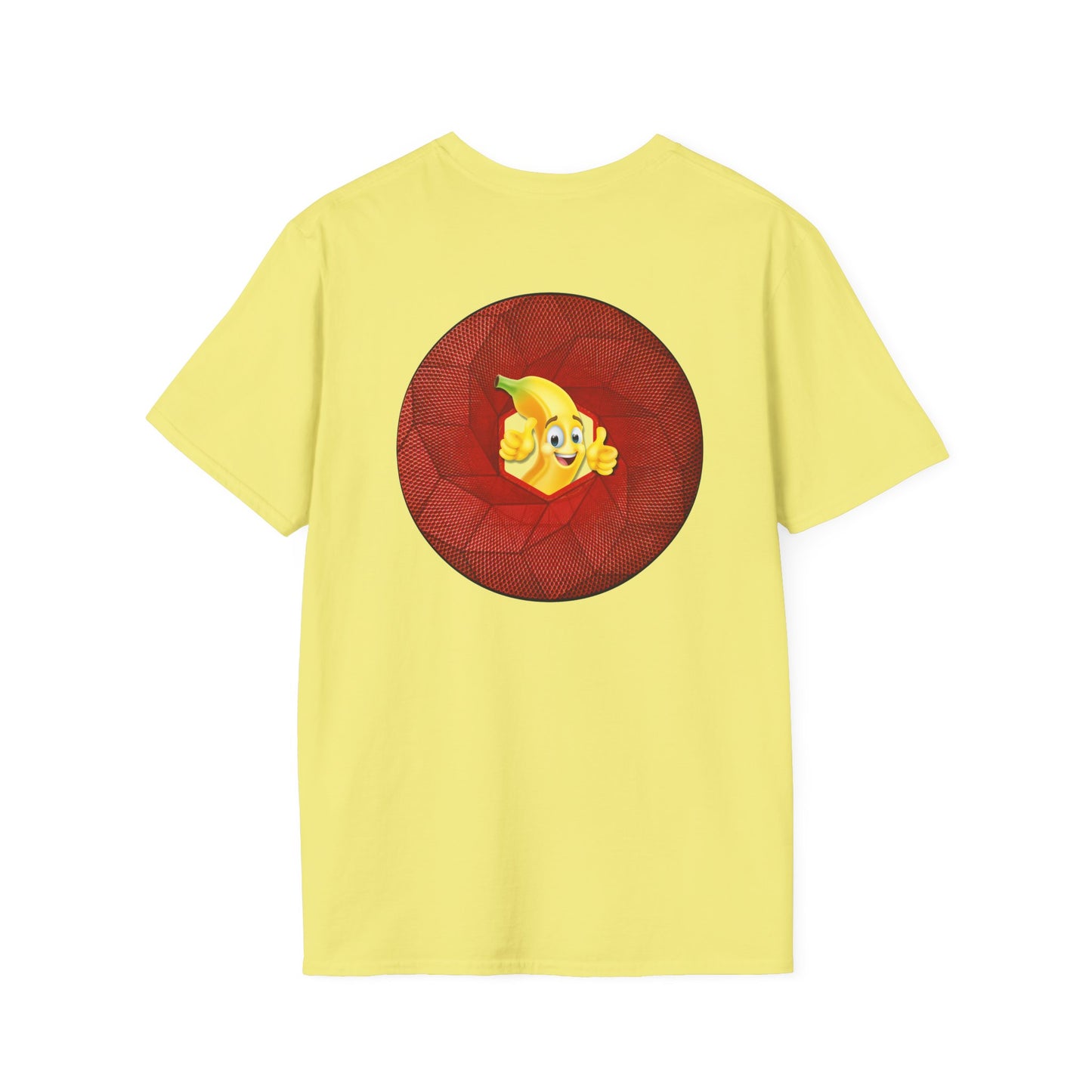 Classic Donut Tee - Unisex Soft-Style - "Dis sheet, it's bananas!" - series 1.0 - variant 1 - cubed red donut