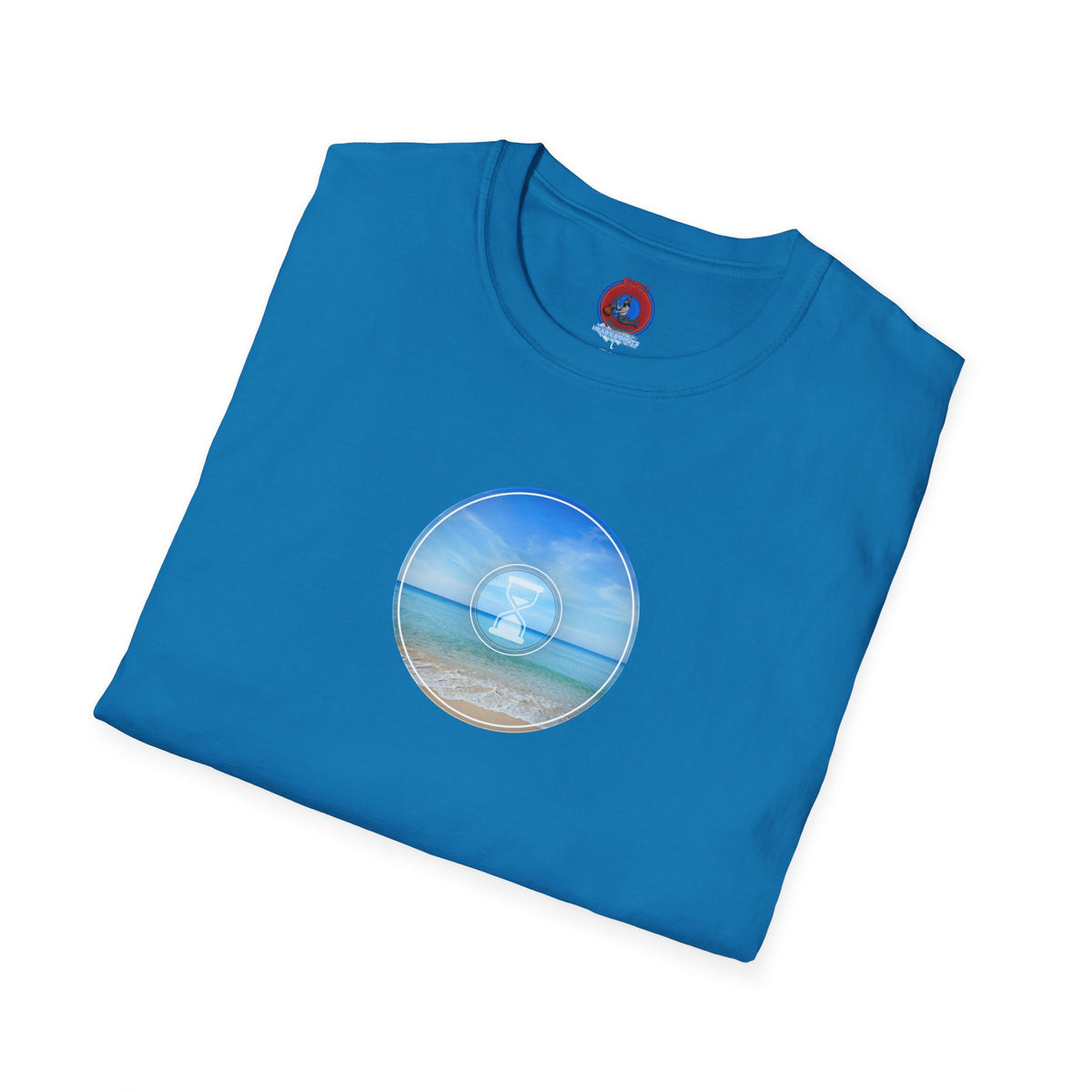 Classic Donut Tee - Unisex Soft-Style - "Still Loading Sand" - vivid blue  pic donut - variant 1