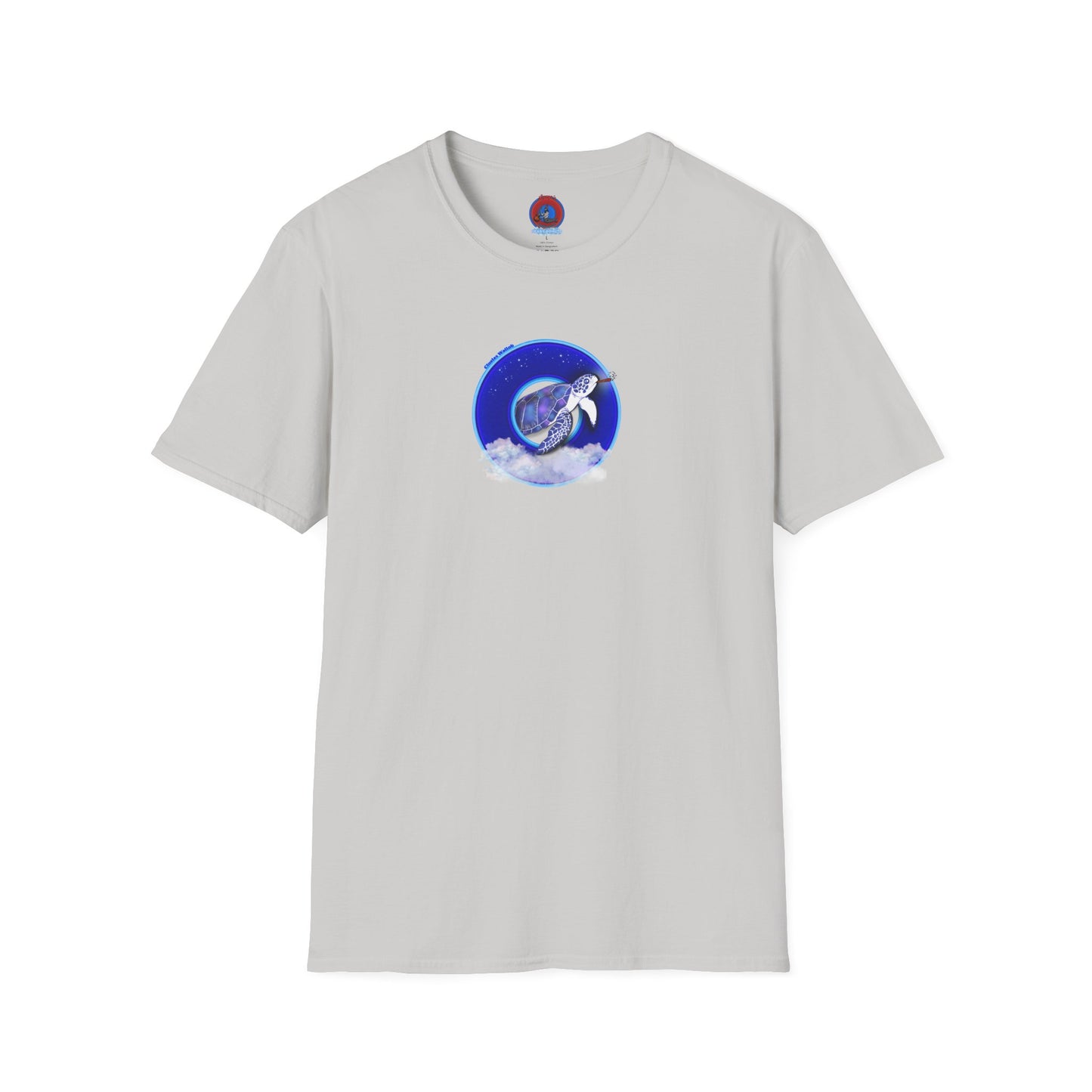 Classic Donut Tee - Unisex Soft-Style - "Clueless Wallob's Donuts" - vivid blue sky donut