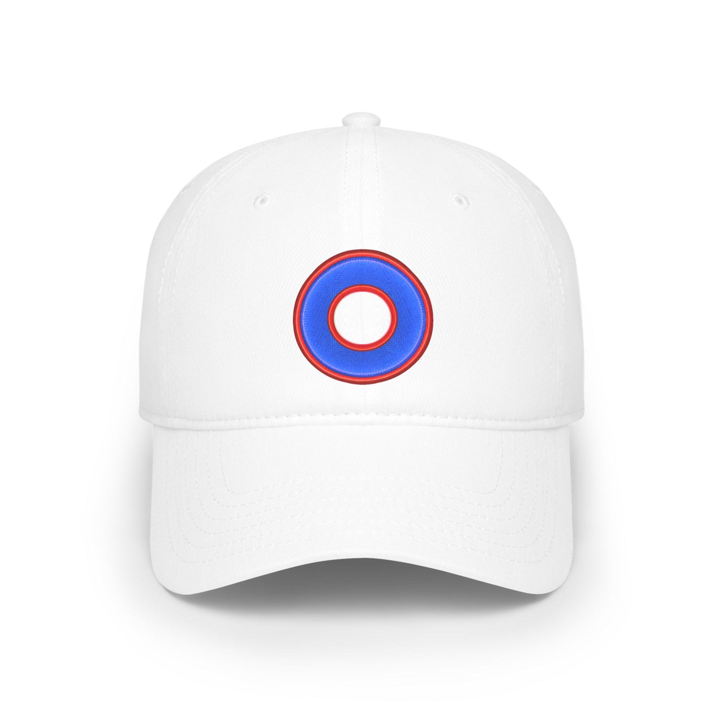 Lumpy Donut Baseball Cap - "Plain [Mary] Jane" - rustic blue/red donut w/