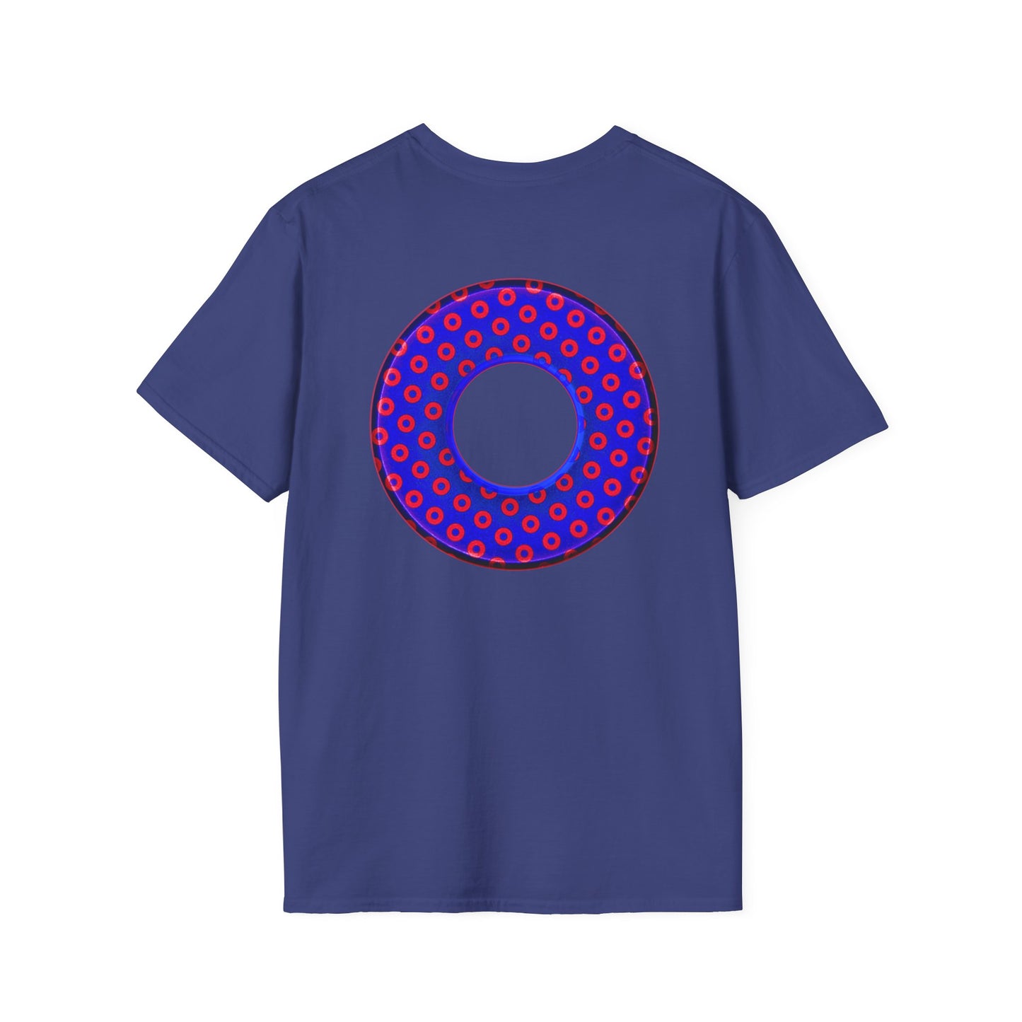 Plain Donuts/Unisex Soft-Style - "Plain Electric Paradoxical Donuts" - dark royal blue/red donuts