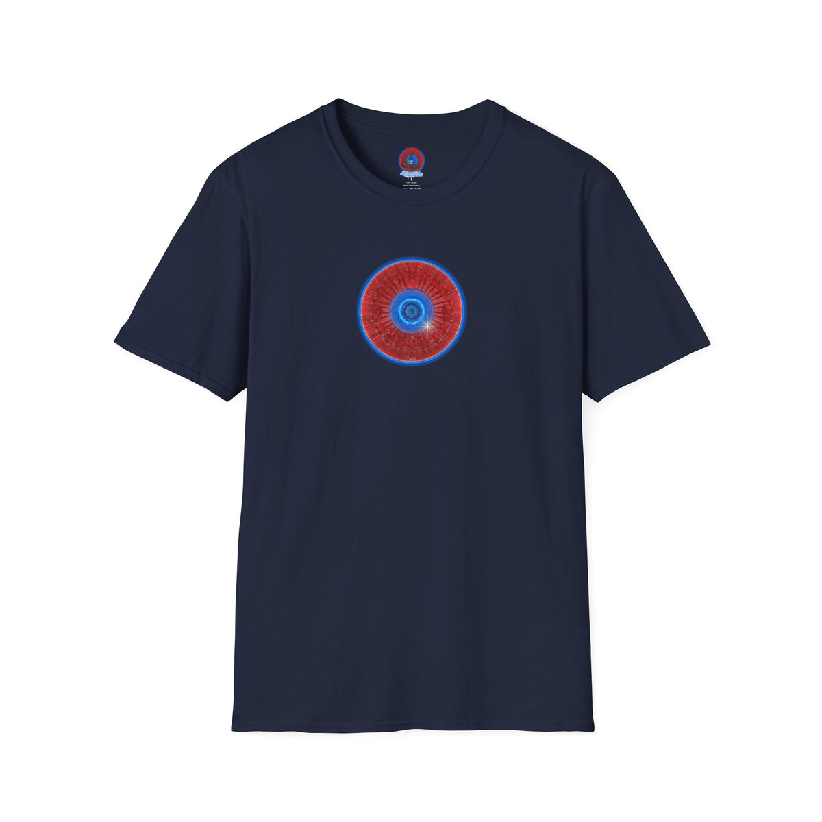 Classic Donut Tee - Unisex Soft-Style - "Graphic Translation Tee Shirt" - vivid red/blue tube donut - variant 1