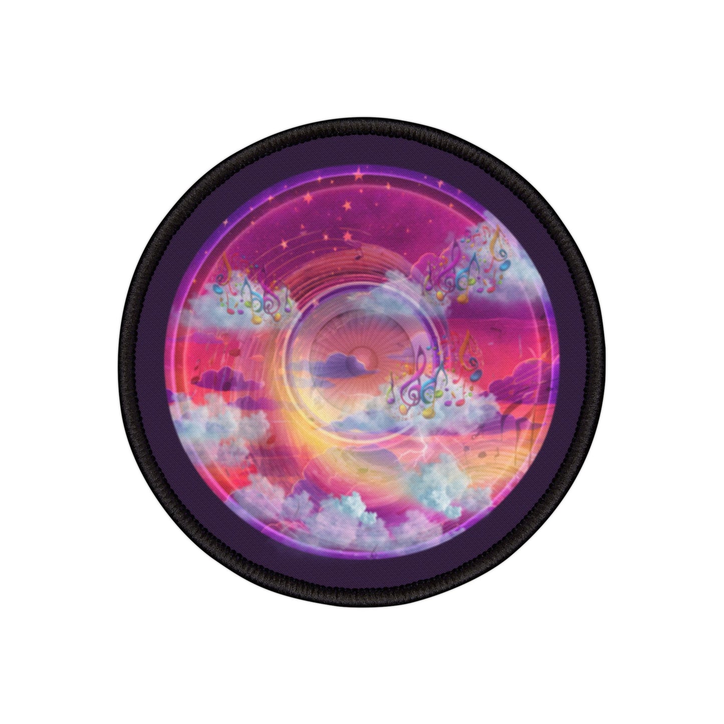 Iron-On Donut Patch - "Pillowy Donut Patch" - vivid purple/magenta pic donut