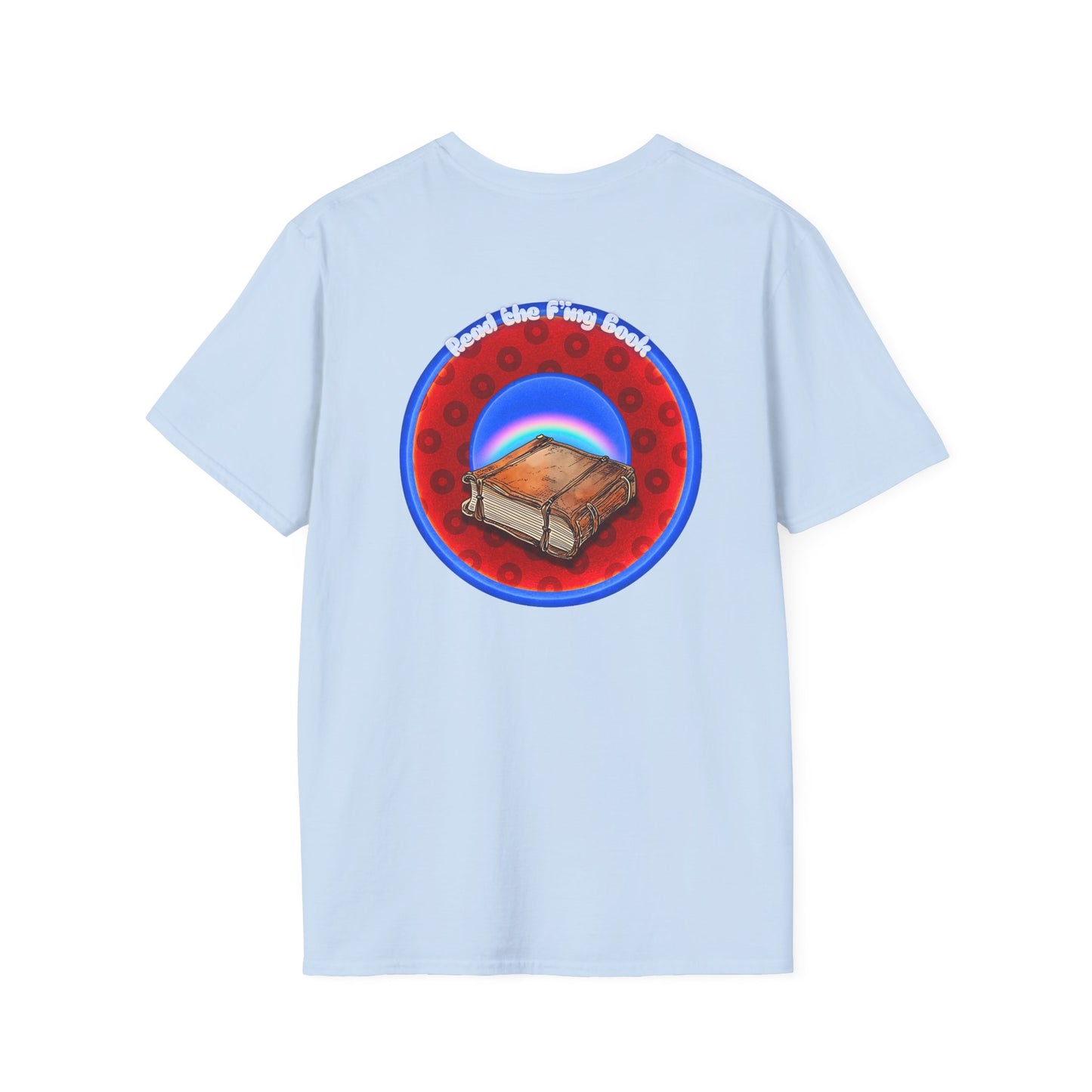 Classic Donut Tee - Unisex Soft-Style - "Read the F'ing Donut" - red/blue paradoxical donut