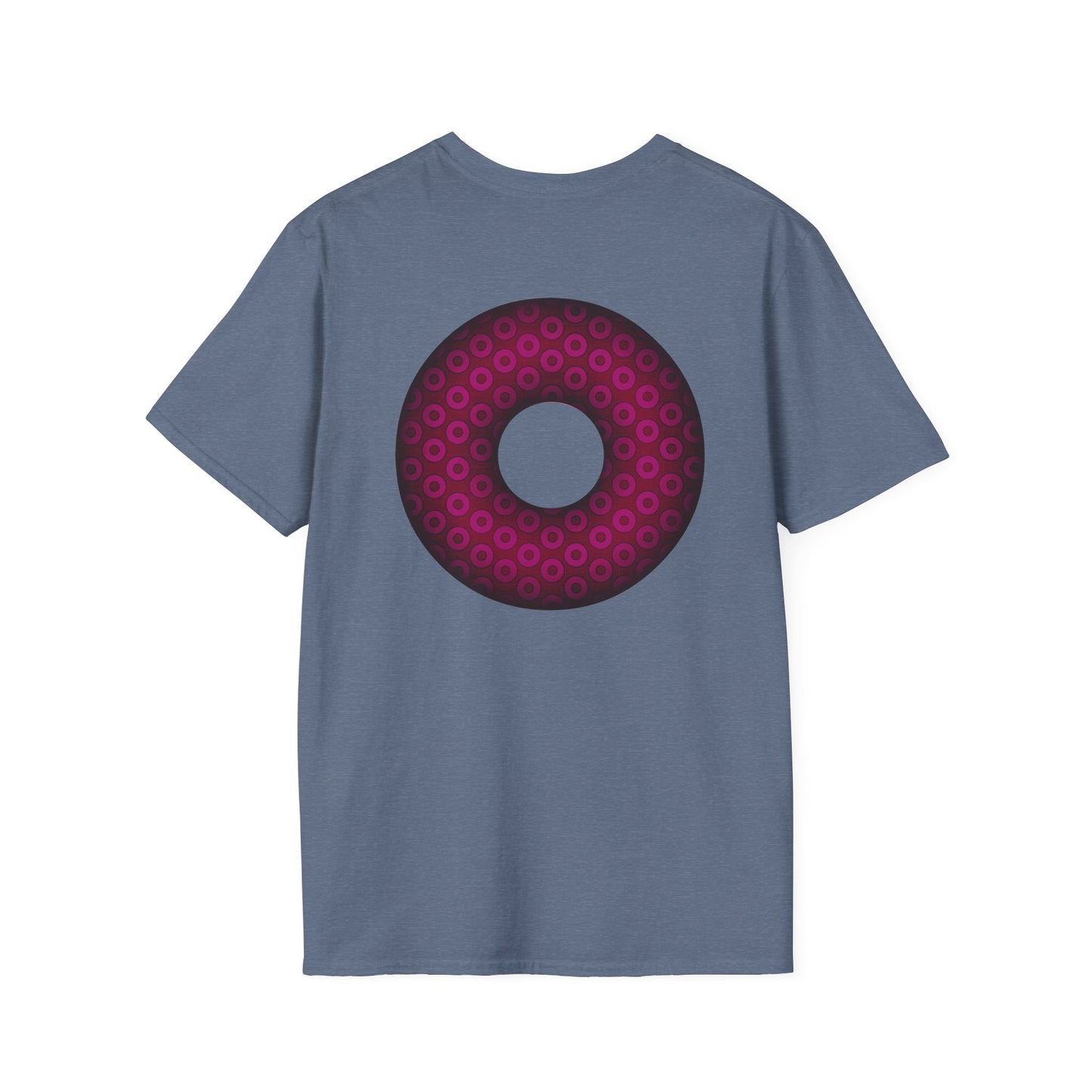 Plain Donuts/Unisex Soft-Style - "Plain Paradoxical Grided Donuts" - dark magenta/burgundy donuts