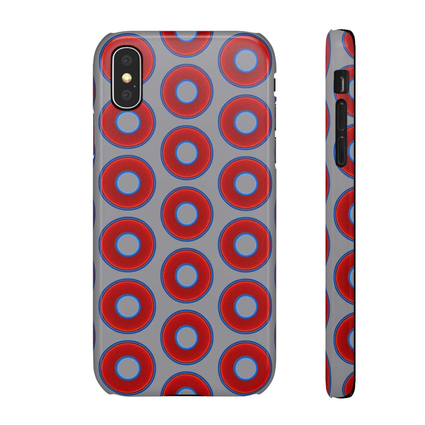 Donut Snap Case - red vivid donut print w/gray background