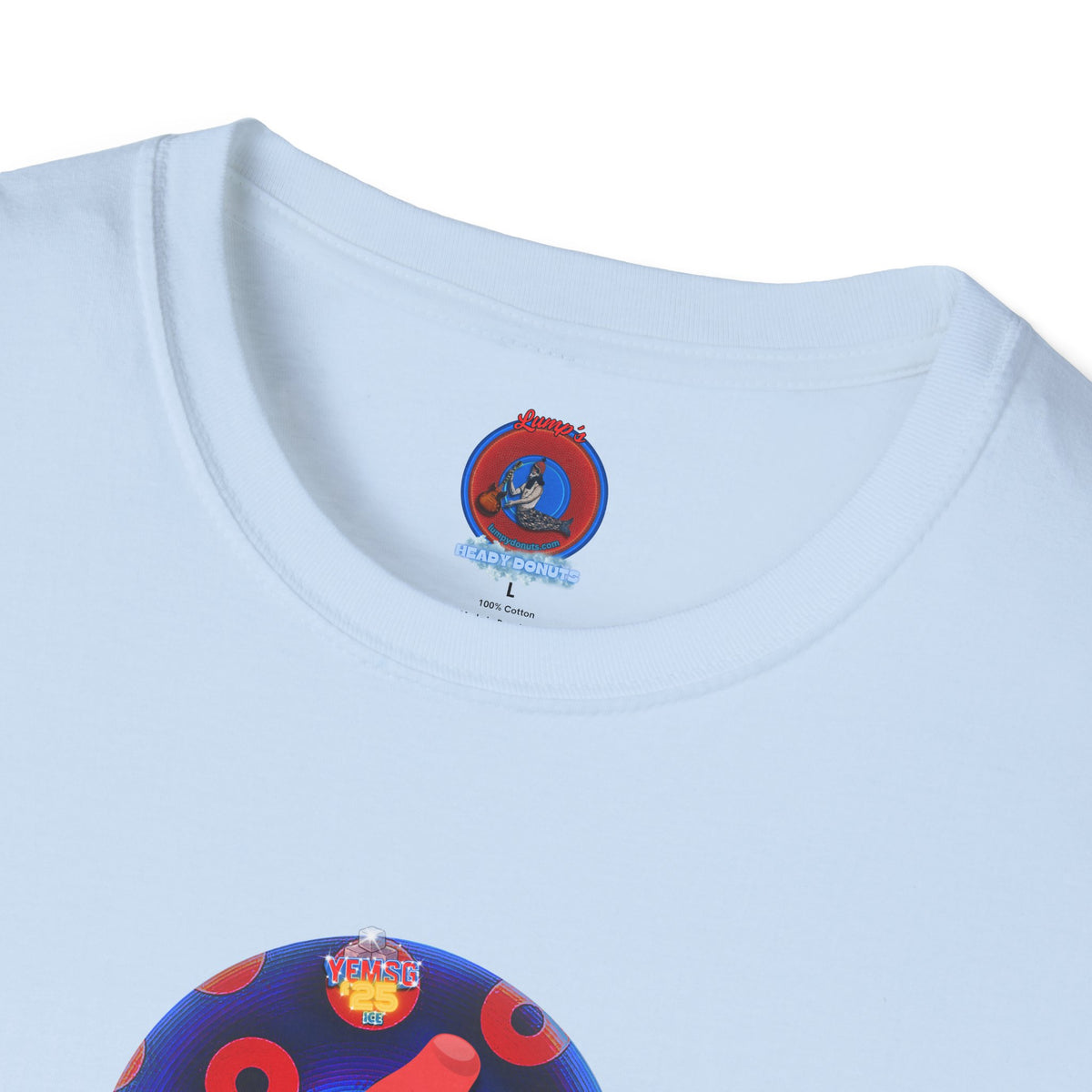 Classic Donut Tee - Unisex Soft-Style - "Blow this Popsicle Stand" - blue/red paradox bomb pop donut - variant 3