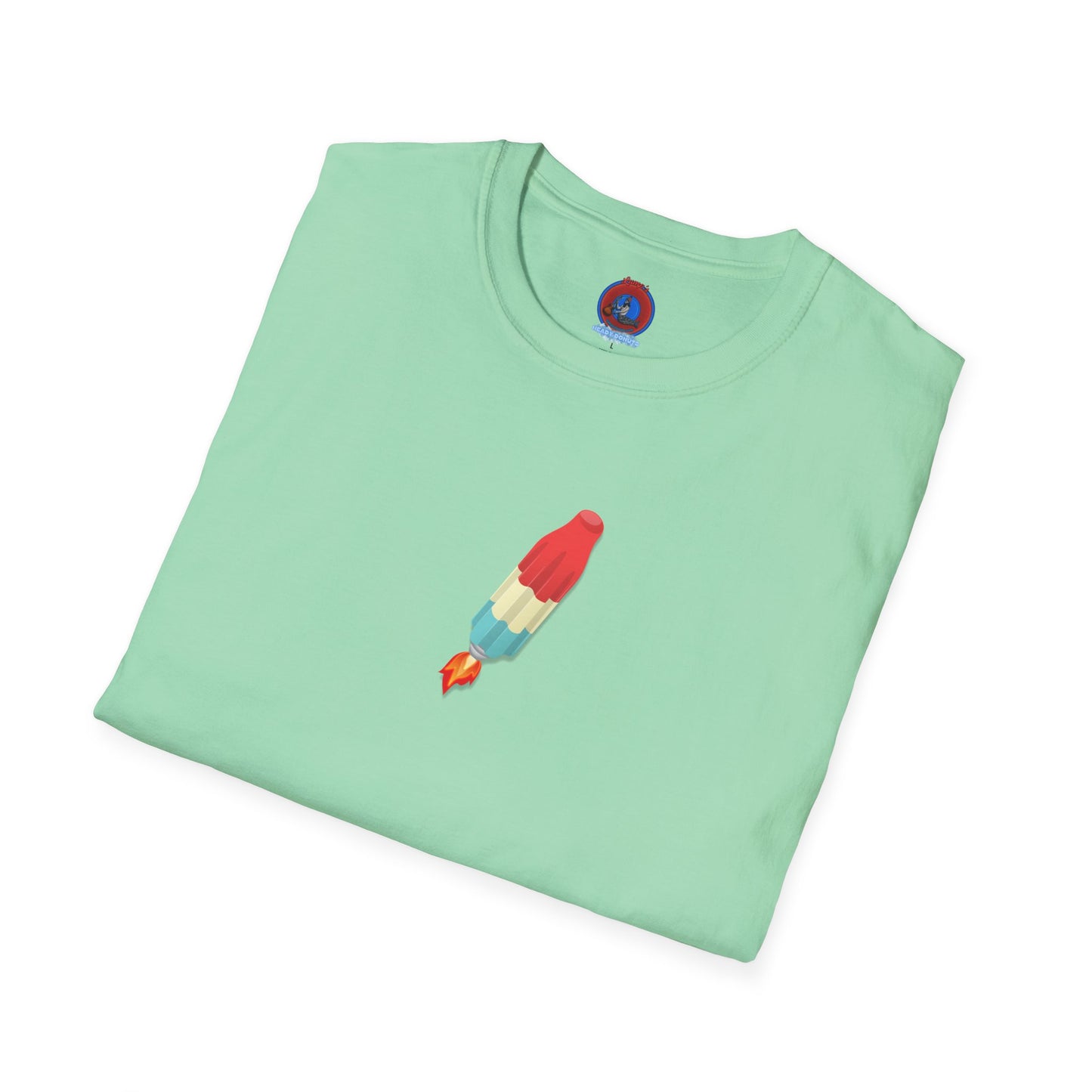 Classic Donut Tee - Unisex Soft-Style - "Blow this Popsicle Stand" - red/blue/cream - bomb pop