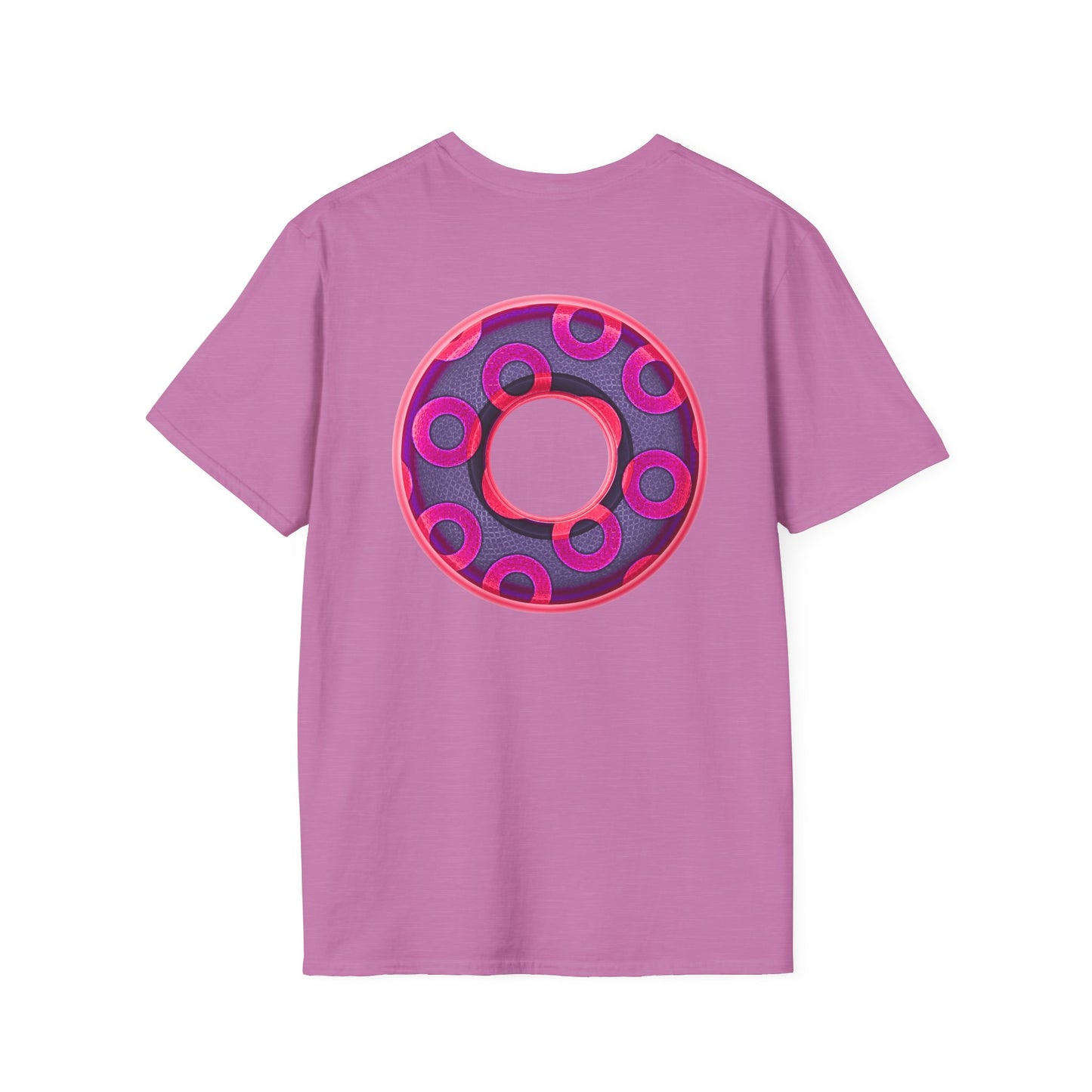 Plain Donuts/Unisex Soft-Style - "Plain Rustic Paradoxical Donuts" - magenta/dark purple donuts