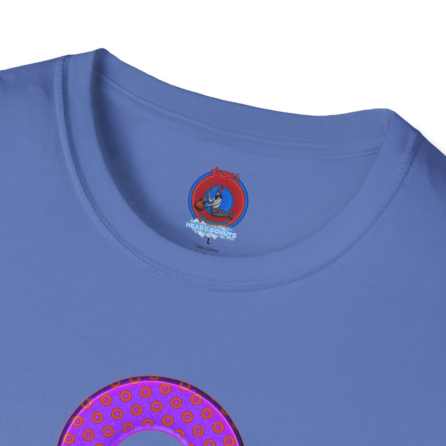 Plain Donuts/Unisex Soft-Style - "Plain Electric Paradoxical Donuts" - bright purple/red donuts