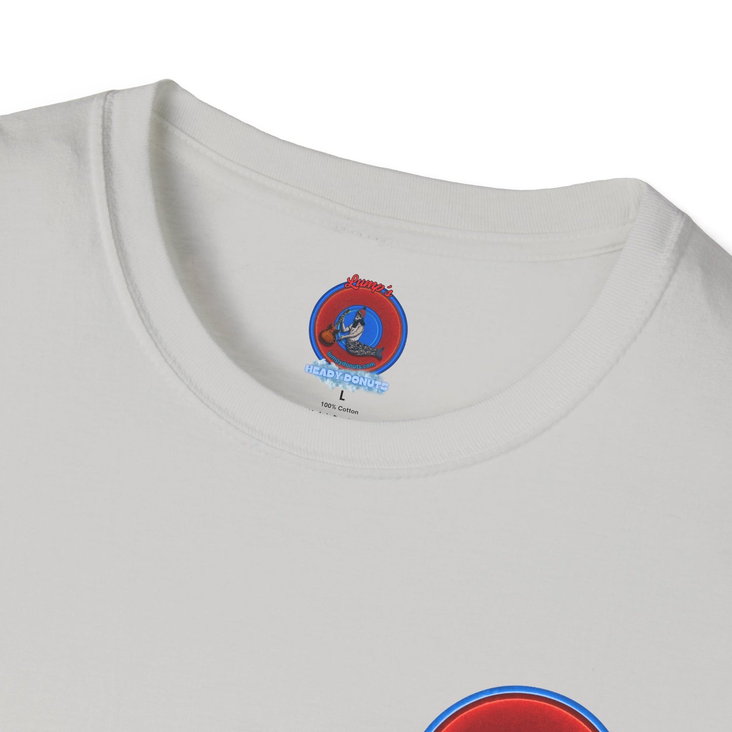 Classic Donut Tee - Unisex Soft-Style - "Rage Side Donut" - vivid red donut - variant 2