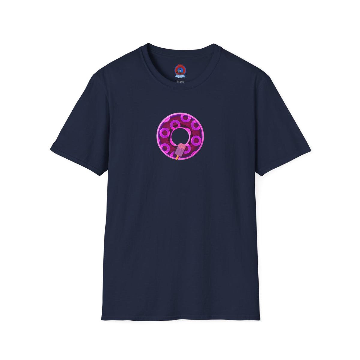 Classic Donut Tee - Unisex Soft-Style - "It's Ice Cream Popsicles - YEMSG Donut" - purple/magenta paradox donut - variant 1