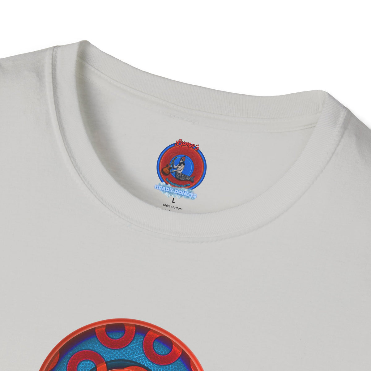 Classic Donut Tee - Unisex Soft-Style - "We All Scream It's ICE Cream" - blue/red rustic paradox donut