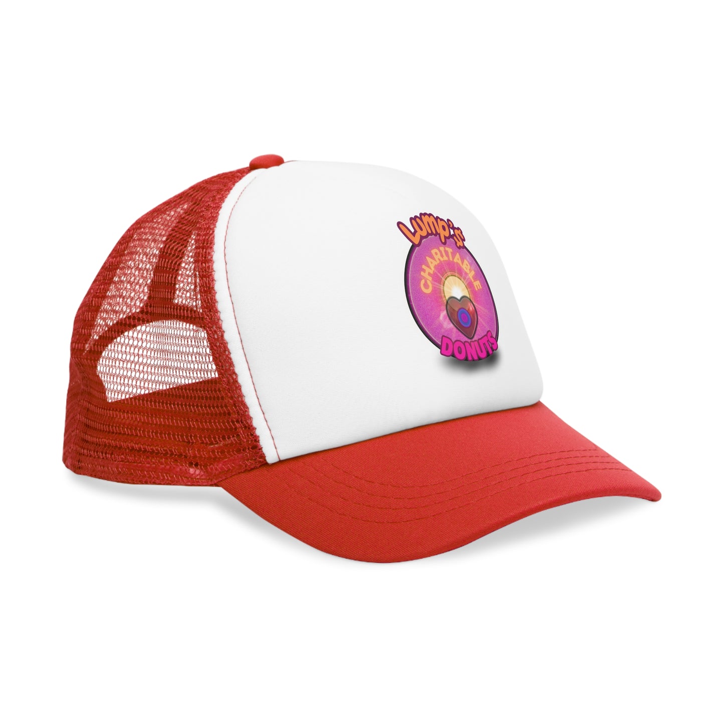 Lumpy Trucker Hat - "The Lump's Charitable Donut" - pink donut [*100% of profit to our general charity fund - for this print]