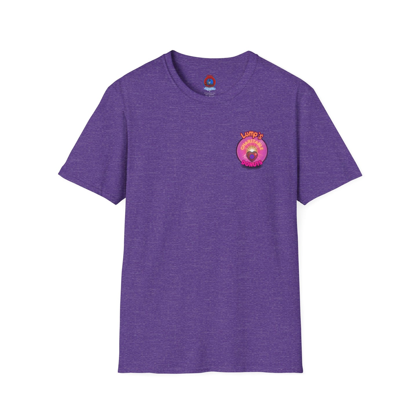 Classic Donut Tee - Unisex Soft-Style - "Lump's Official Charitable Donut" - series 1.0  - magenta donut [*100 to general charity fund]