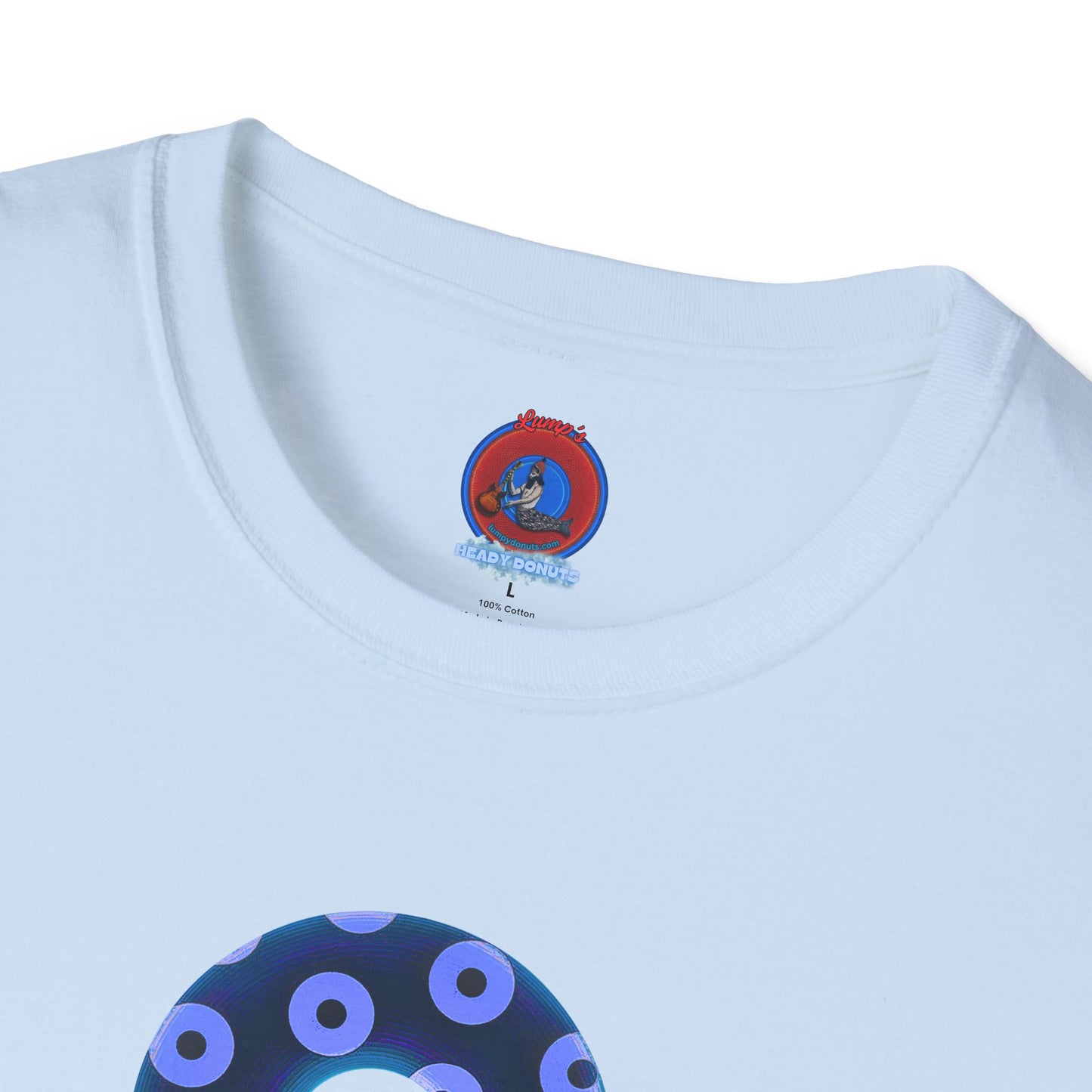 Plain Donuts/Unisex Soft-Style - "Plain Blimpy Paradoxical Donuts" - dark blue/Caroline blue donuts