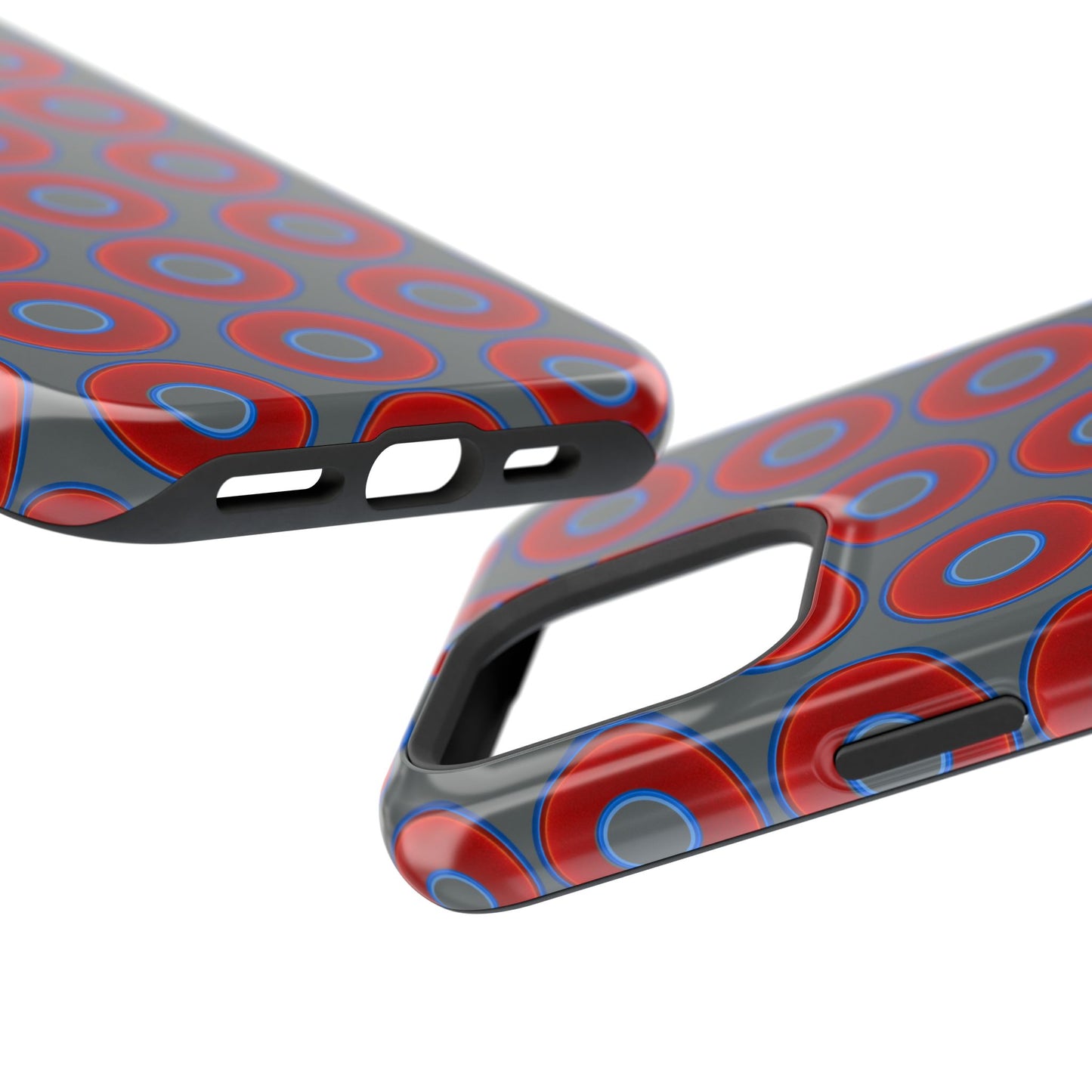 Magnetic Tough Donut Case - red vivid donut print w/dark gray background