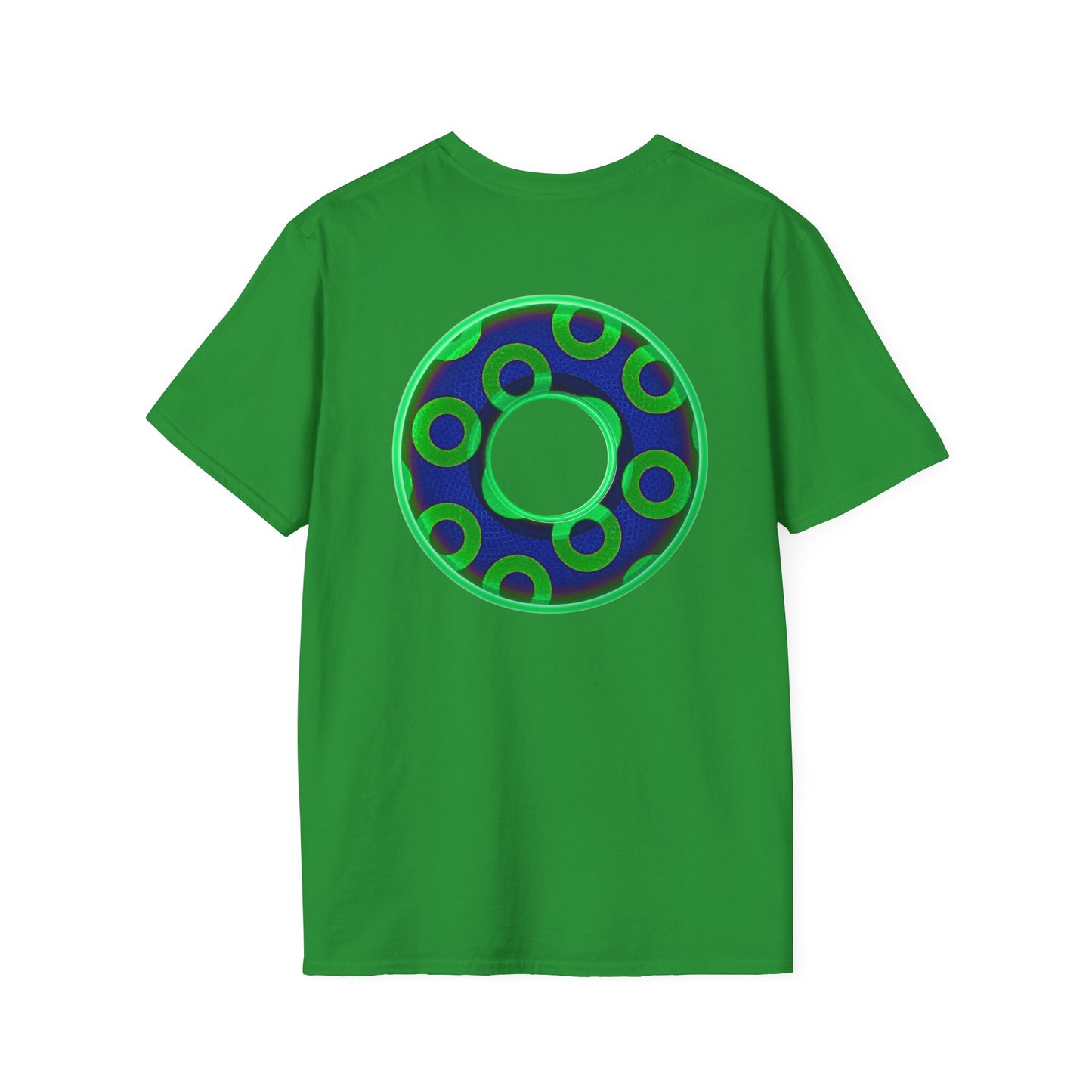 Plain Donuts/Unisex Soft-Style - "Plain Rustic Paradoxical Donuts" - light green/dark blue donuts