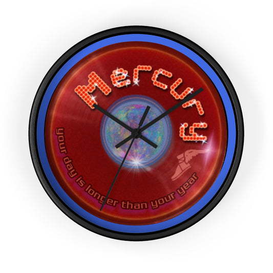 Lumpy Wall Clock - "Donuts of the Gods" - variant 5 - red vivid donut w/royal blue background