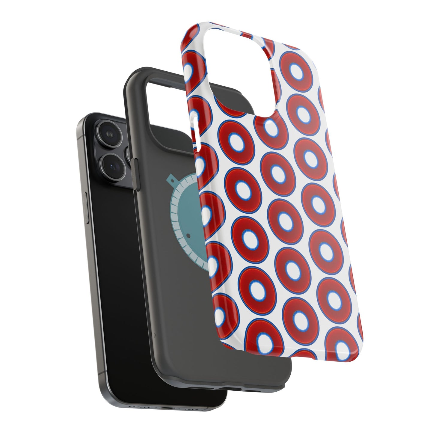 Magnetic Tough Donut Case - red vivid donut print w/white background