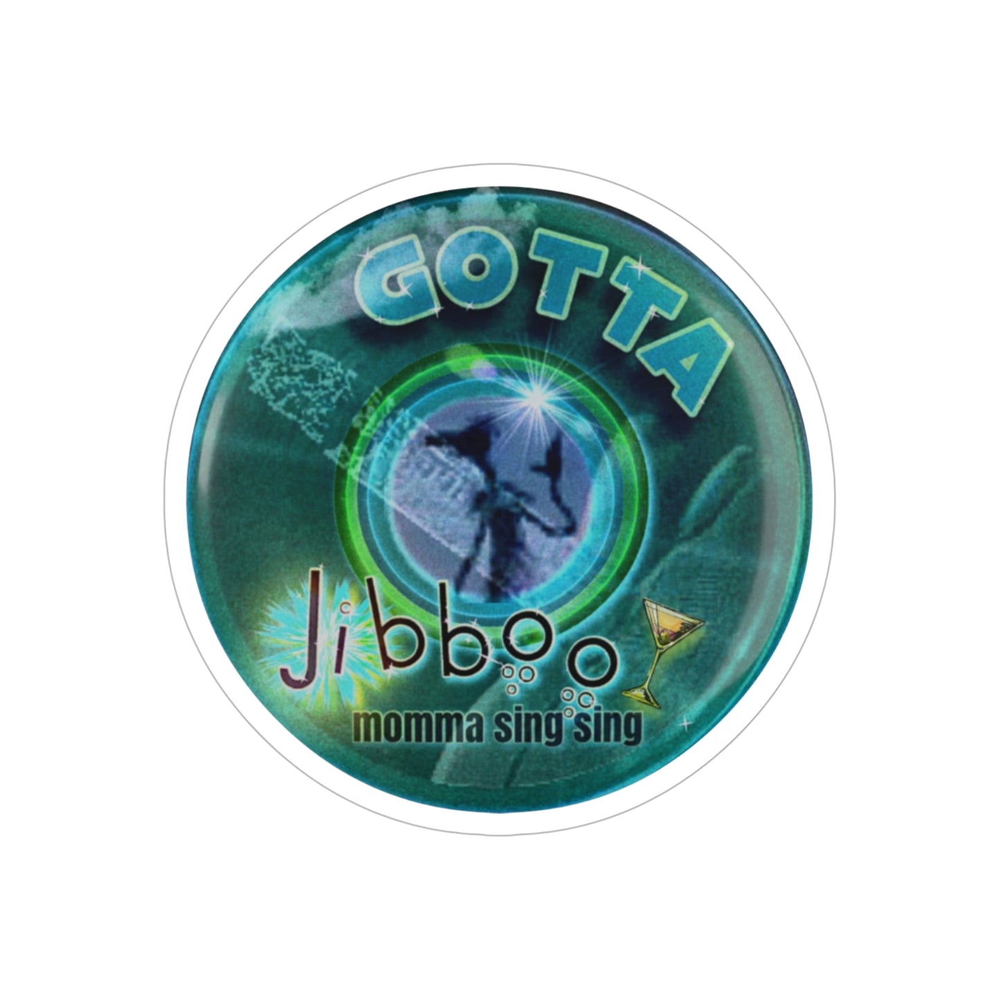 Donut Bumper/Outdoor Sticker - Gotta Donut?" - series 1.0 - teal donut - [Die-Cut] 6"x 6"