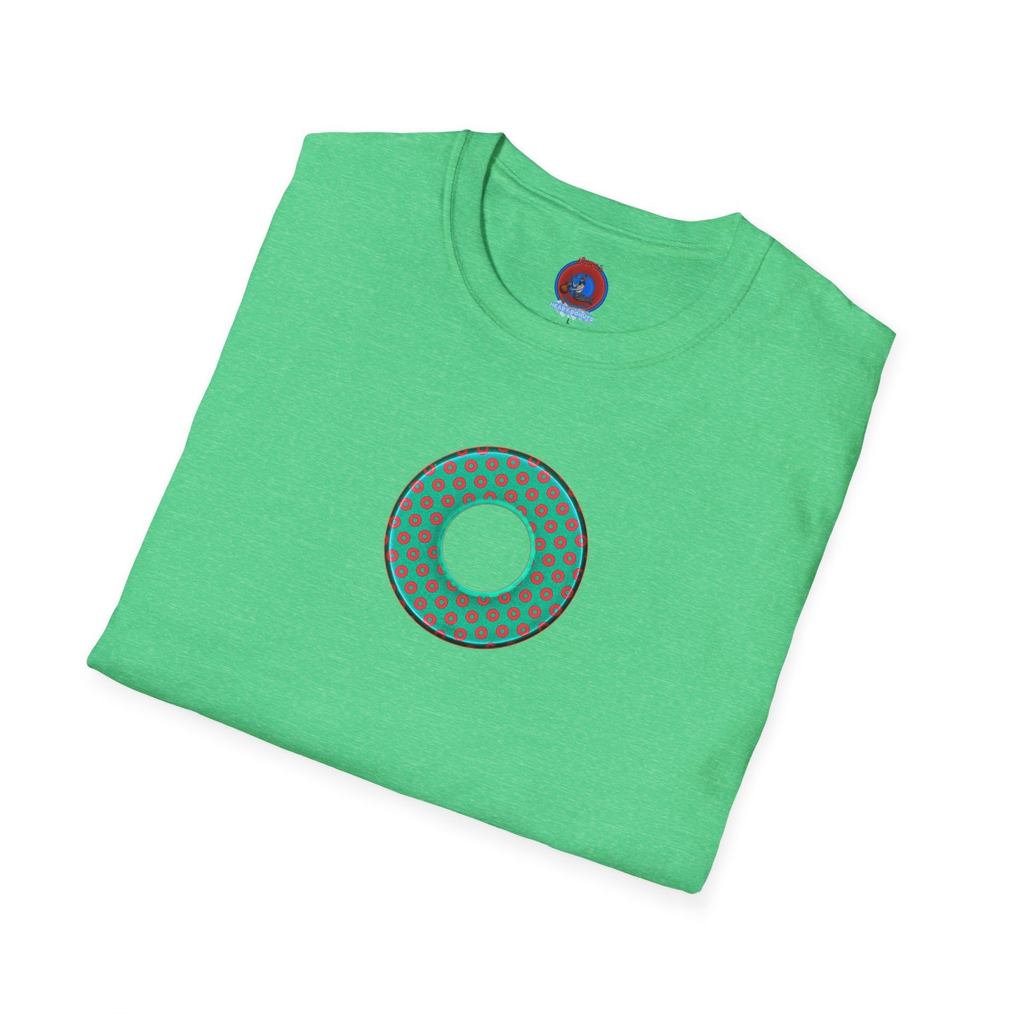 Plain Donuts/Unisex Soft-Style - "Plain Electric Paradoxical Donuts" - light green/red donuts