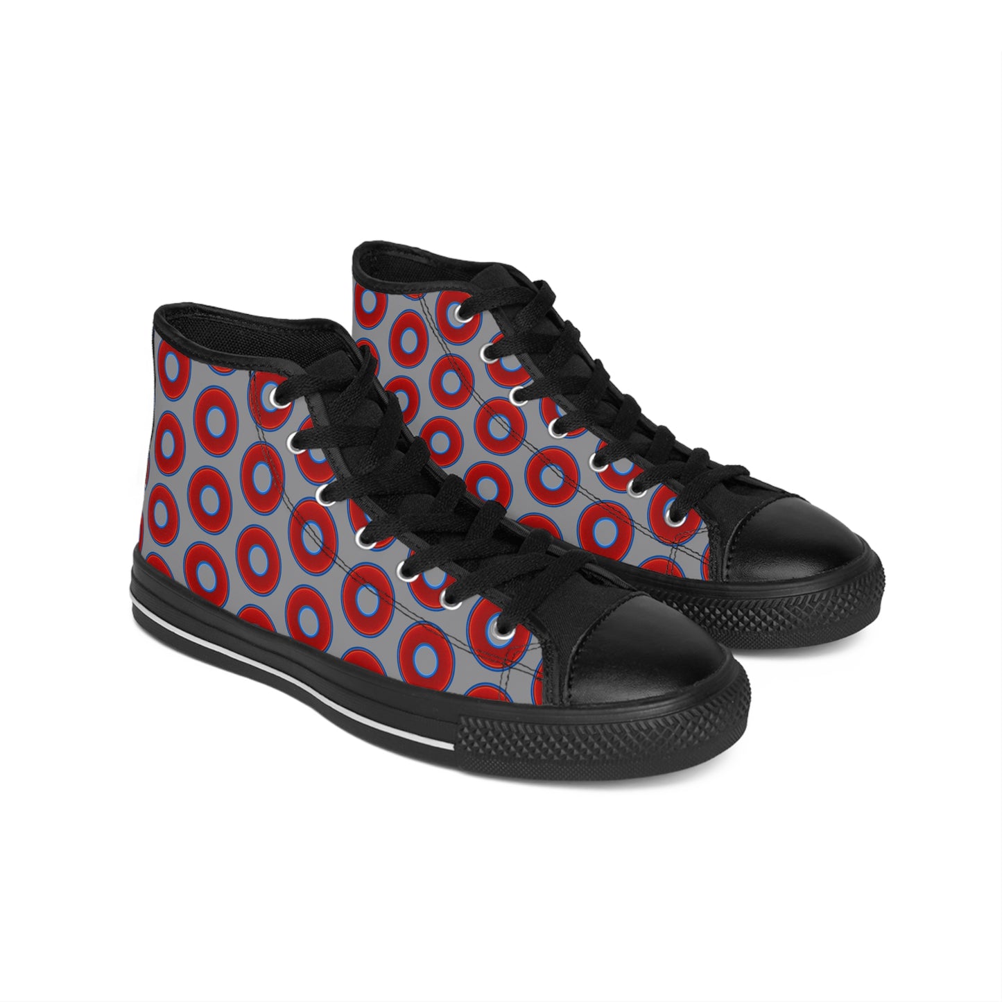 Men's Cushiony Convectors - High Tops - red vivid donuts w/gray background
