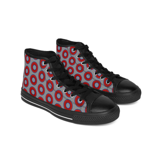 Men's Cushiony Convectors - High Tops - red vivid donuts w/gray background