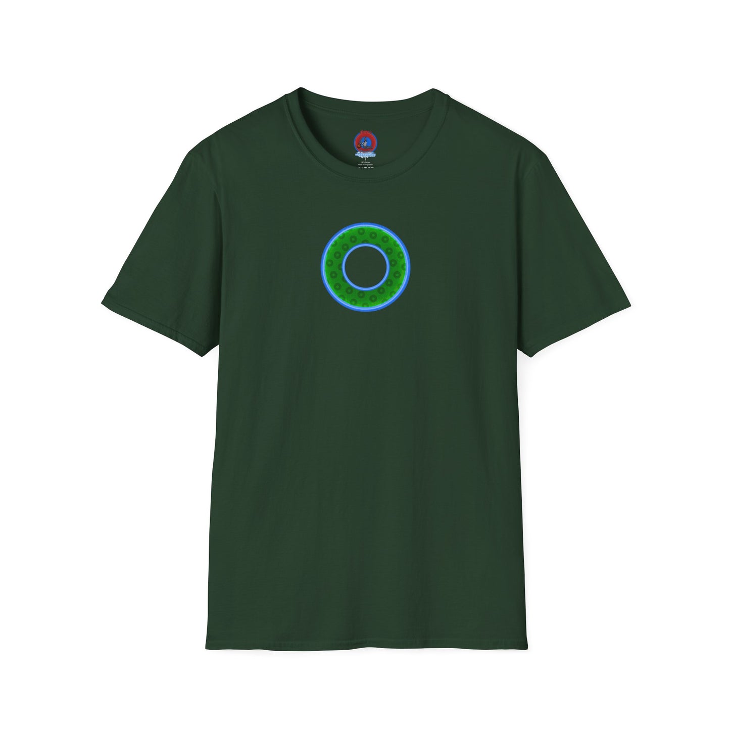 Plain Donuts/Unisex Soft-Style - "Plain Wide Mouthed Paradoxical Donuts" - green/light blue donuts