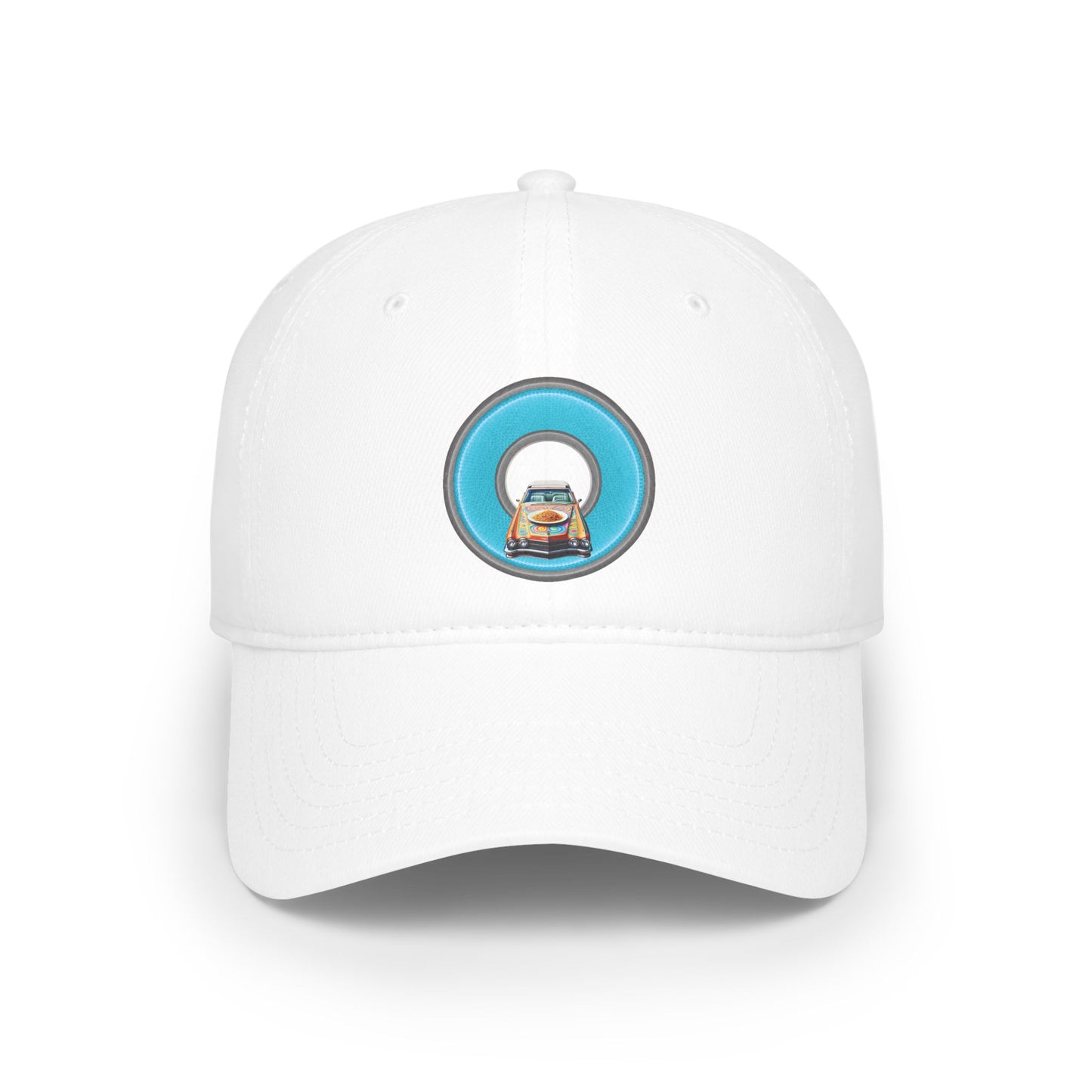 Lumpy Donut Baseball Cap - "Cadillac Rainbow Donut Cap" - variant 2 - light blue donut w/