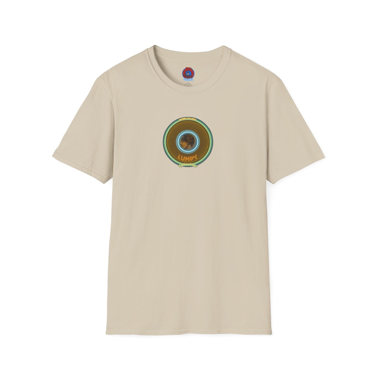 Classic Donut Tee - Unisex Soft-Style - "Lumpy Collective Donut" - bronze/green lumpy donut - variant 5