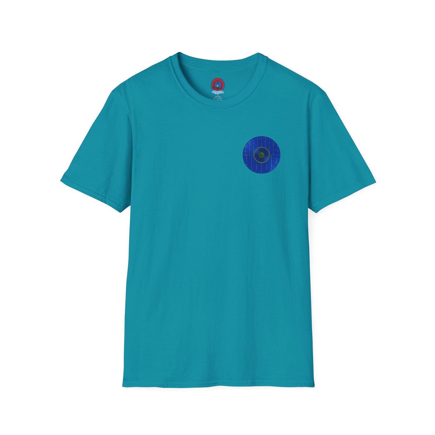 Classic Donut Tee - Unisex Soft-Style - "Harry's Hoodlum Donut" - series 1.0  - variant 3 - lights off/blue donut(s)