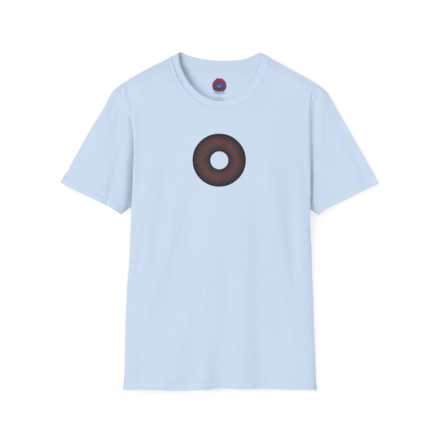 Plain Donuts/Unisex Soft-Style - "Plain Paradoxical Grided Donuts" - red/faded navy donuts