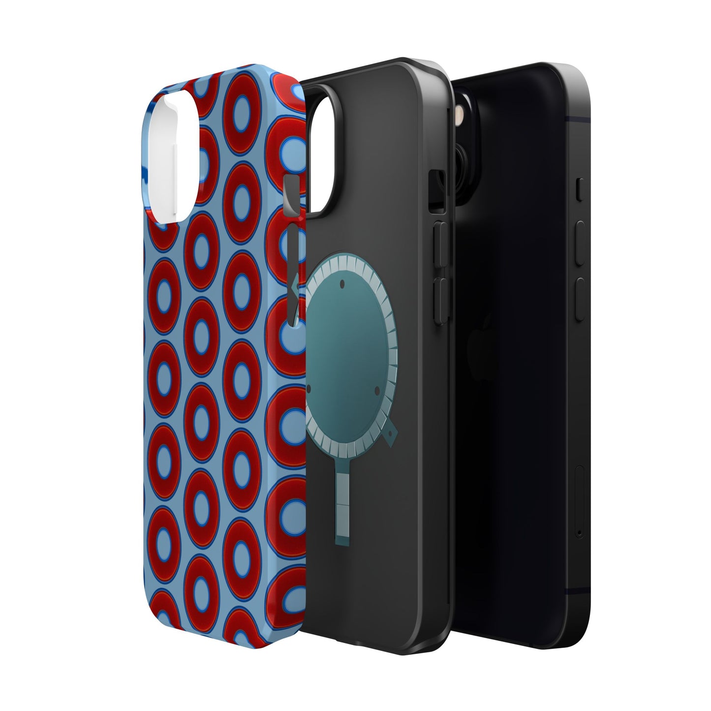 Magnetic Tough Donut Case - red vivid donut print w/sky blue background
