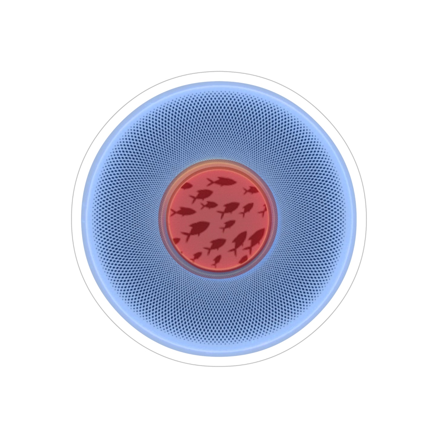 Donut Bumper/Outdoor Sticker - "If I'm Swimming By" - variant 1 - pastel blue donut - [Die-Cut] 6"x 6"