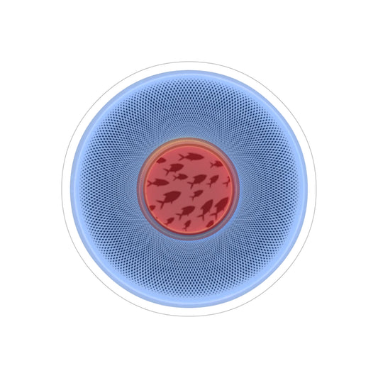 Donut Bumper/Outdoor Sticker - "If I'm Swimming By" - variant 1 - pastel blue donut - [Die-Cut] 6"x 6"