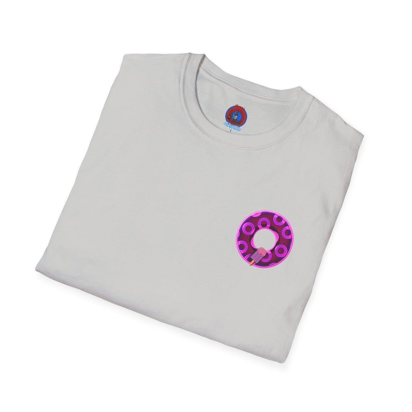 Classic Donut Tee - Unisex Soft-Style - "It's Ice Cream Popsicles - YEMSG Donut" - purple/magenta paradox donut - variant 1