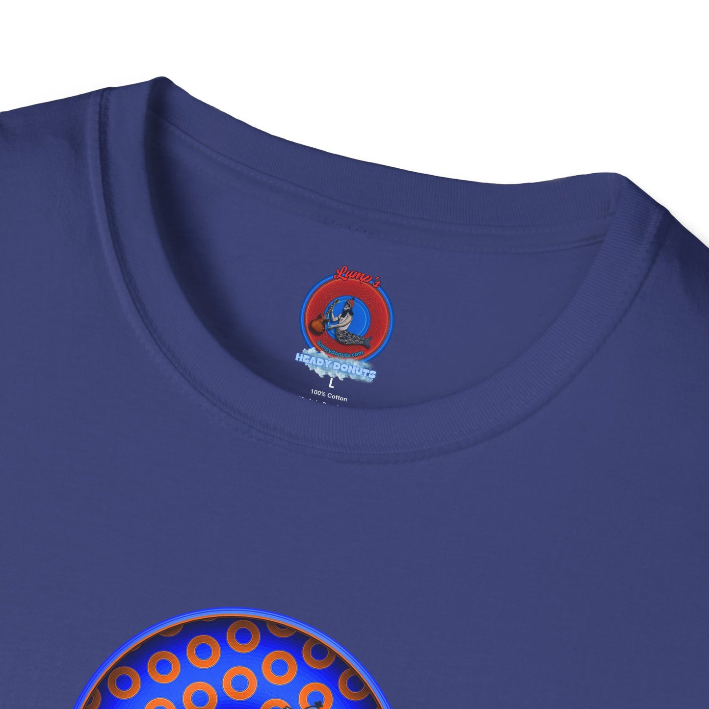 Classic Donut Tee - Unisex Soft-Style - "Diedrich Knickerbocker's Donut" - blue/orange caviar paradox donut - variant 2