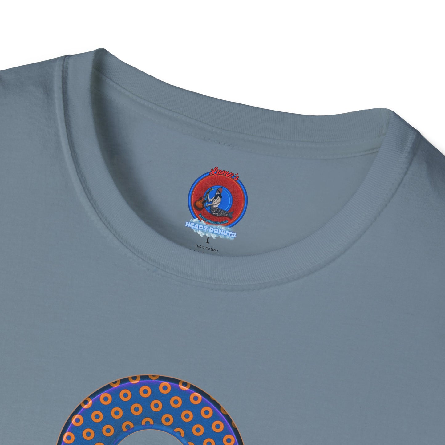 Plain Donuts/Unisex Soft-Style - "Plain Electric Paradoxical Donuts" - orange/blue donuts