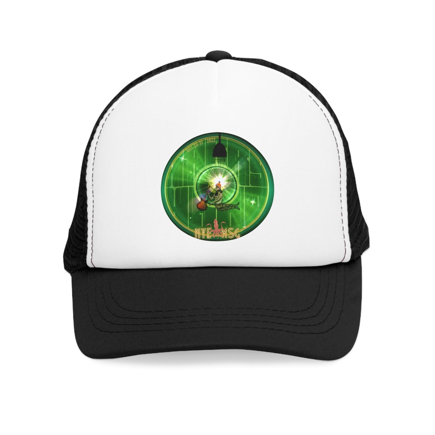 Lumpy Trucker Hat - "Where'd Harry Go? He Left This Hat" - variant 5 w/light bulb, Oannes - NYE MSG 2022 edition - green donuts