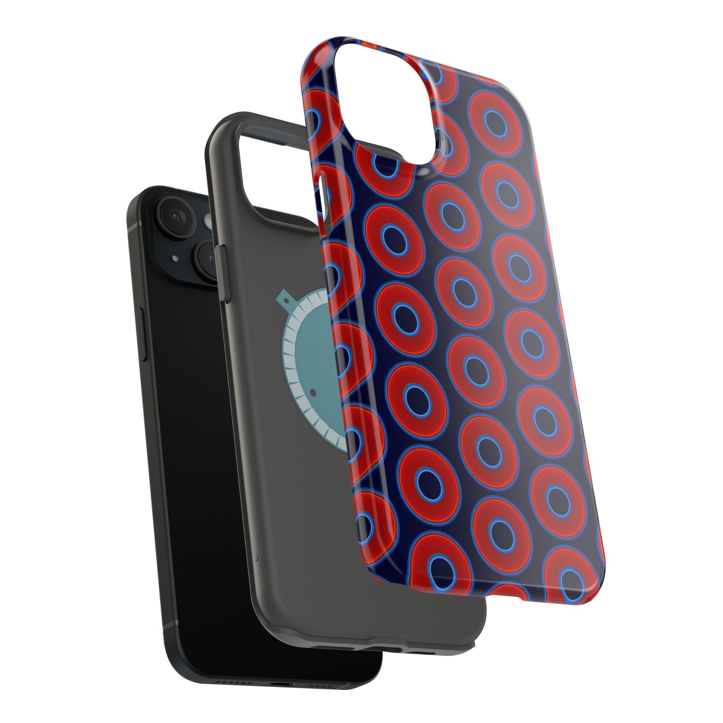 Copy of Magnetic Tough Donut Case - red vivid donut print w/midnight blue background