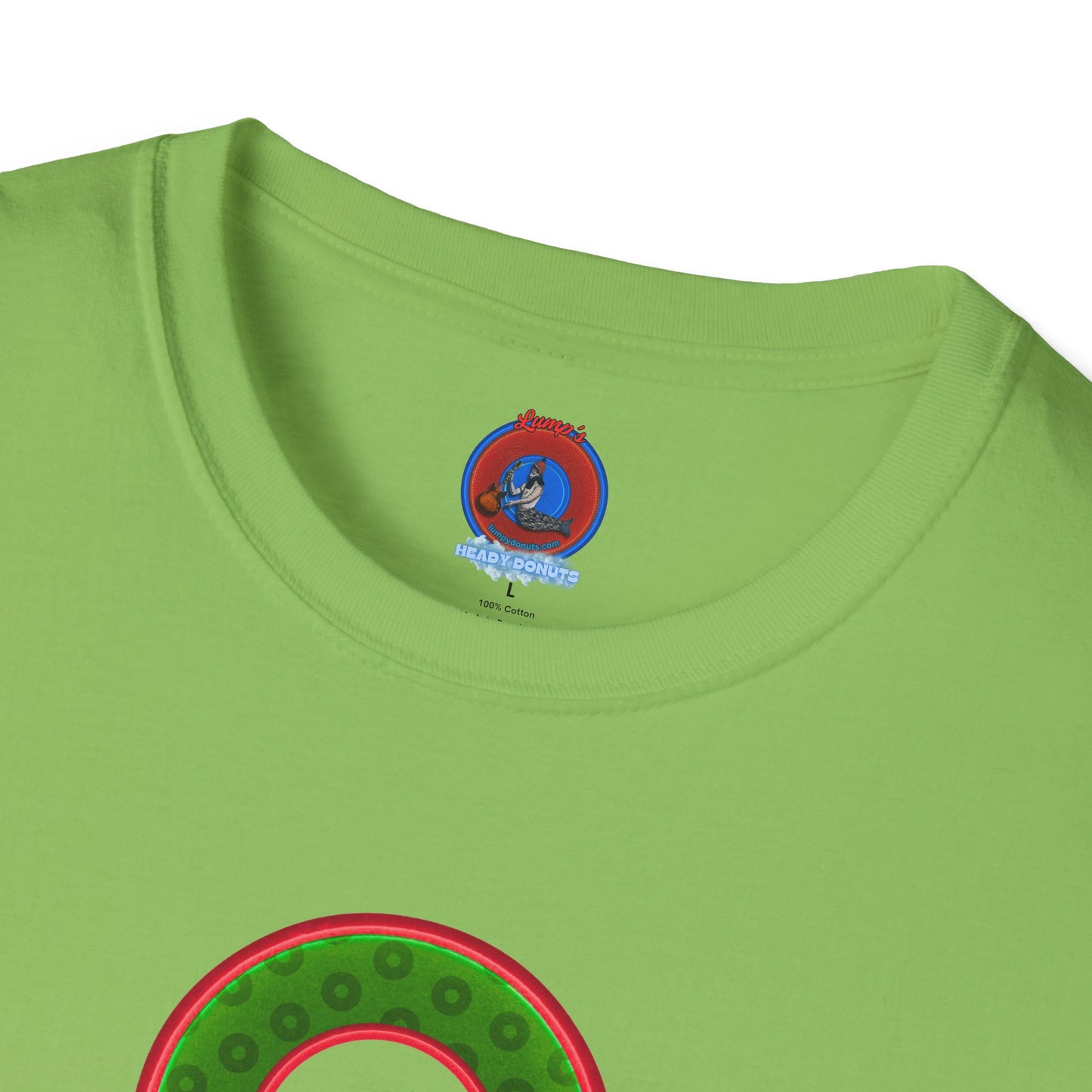 Plain Donuts/Unisex Soft-Style - "Plain Wide Mouthed Paradoxical Donuts" - Irish green/red donuts