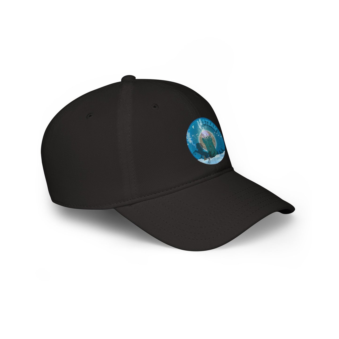 Lumpy Donut Baseball Cap - "Steamed Donut Cap" - vivid blue donut w/