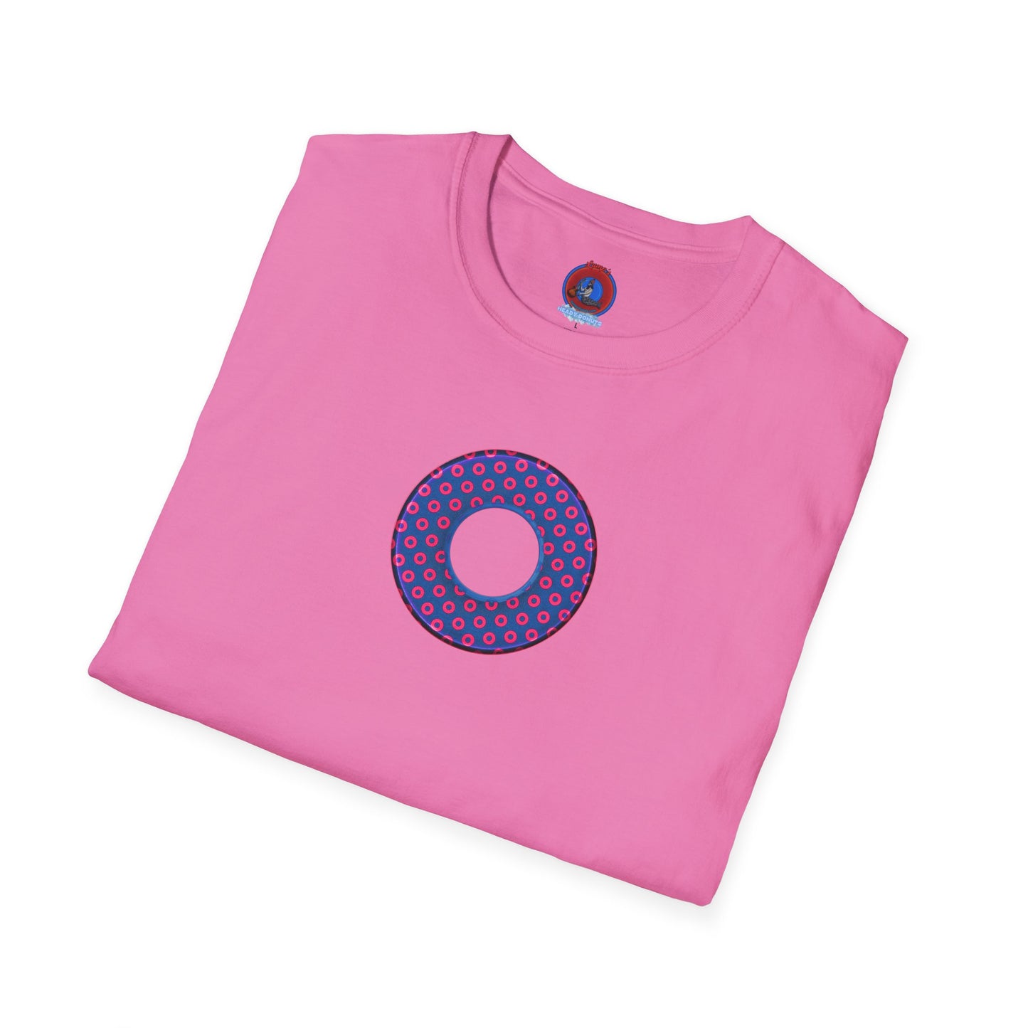 Plain Donuts/Unisex Soft-Style - "Plain Electric Paradoxical Donuts" - hot pink/navy blue donuts