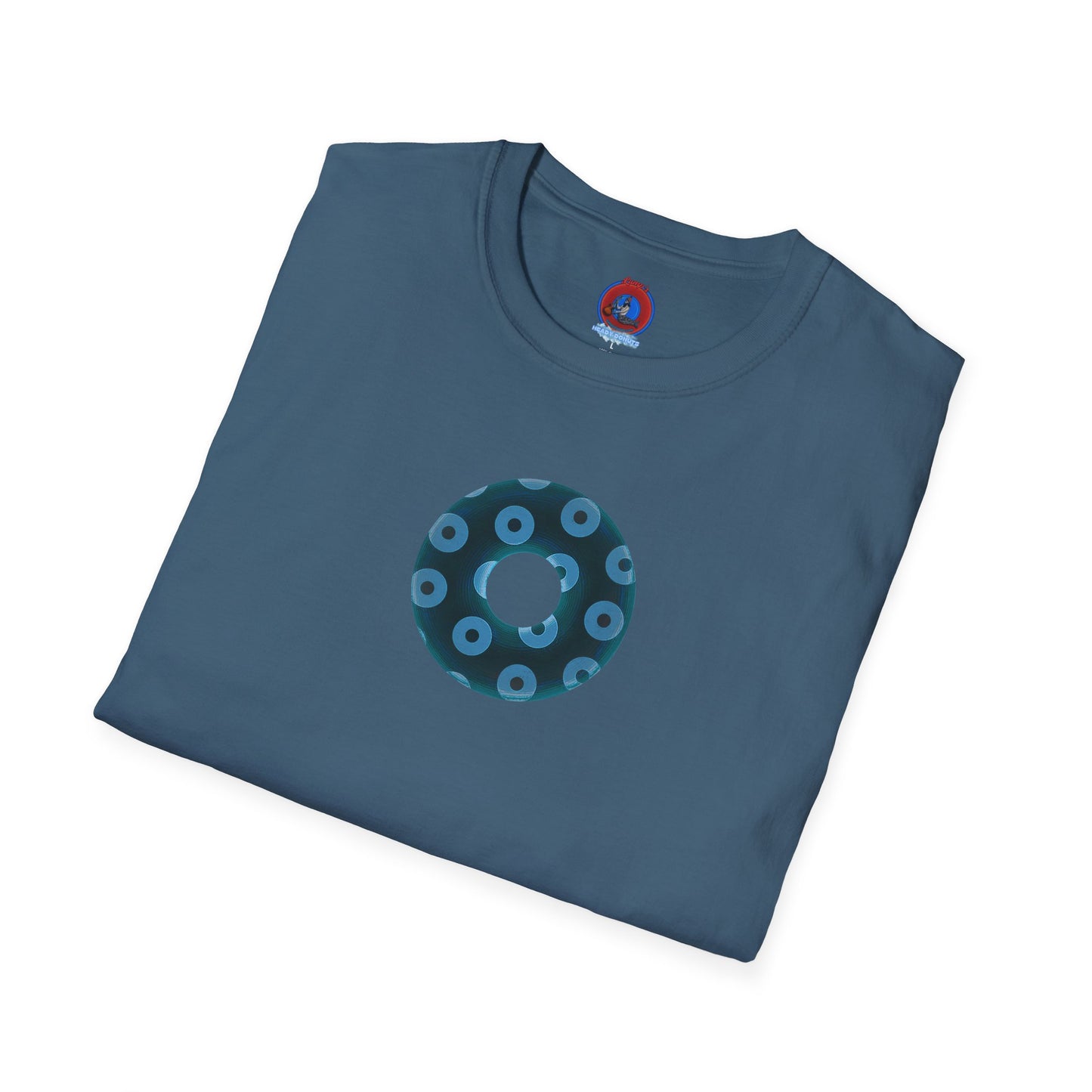Plain Donuts/Unisex Soft-Style - "Plain Blimpy Paradoxical Donuts" - dark teal/light blue donuts