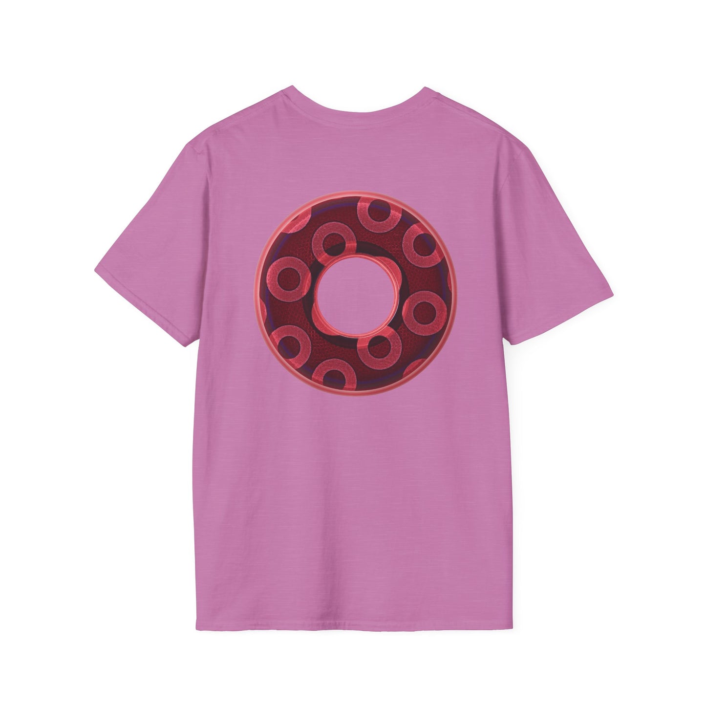 Plain Donuts/Unisex Soft-Style - "Plain Rustic Paradoxical Donuts" - magenta/burgundy donuts