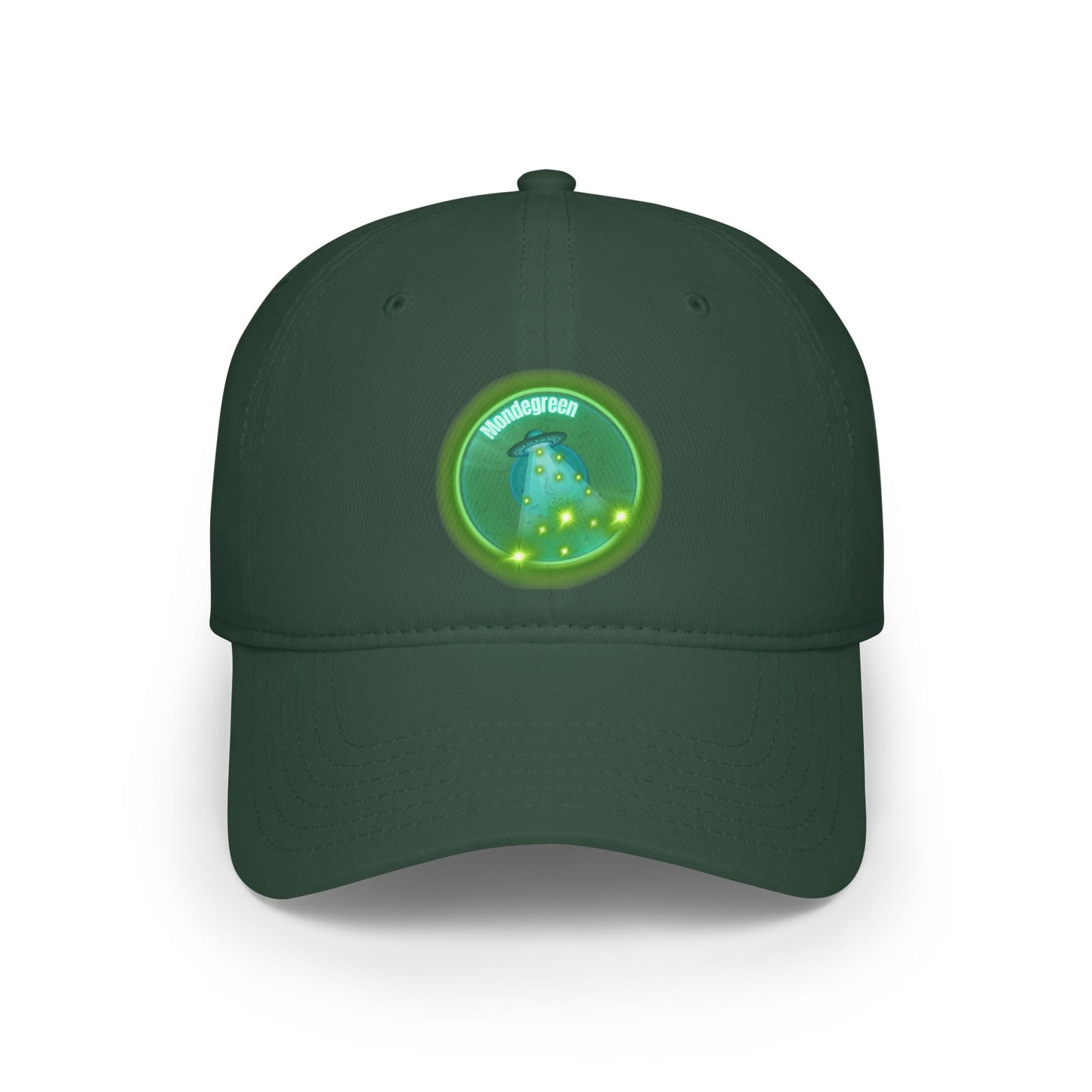 Lumpy Donut Baseball Cap - "Close Encounters of the Delaware Kind" - variant 1 - vivid green record donut w/