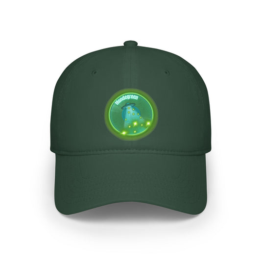 Lumpy Donut Baseball Cap - "Close Encounters of the Delaware Kind" - variant 1 - vivid green record donut w/